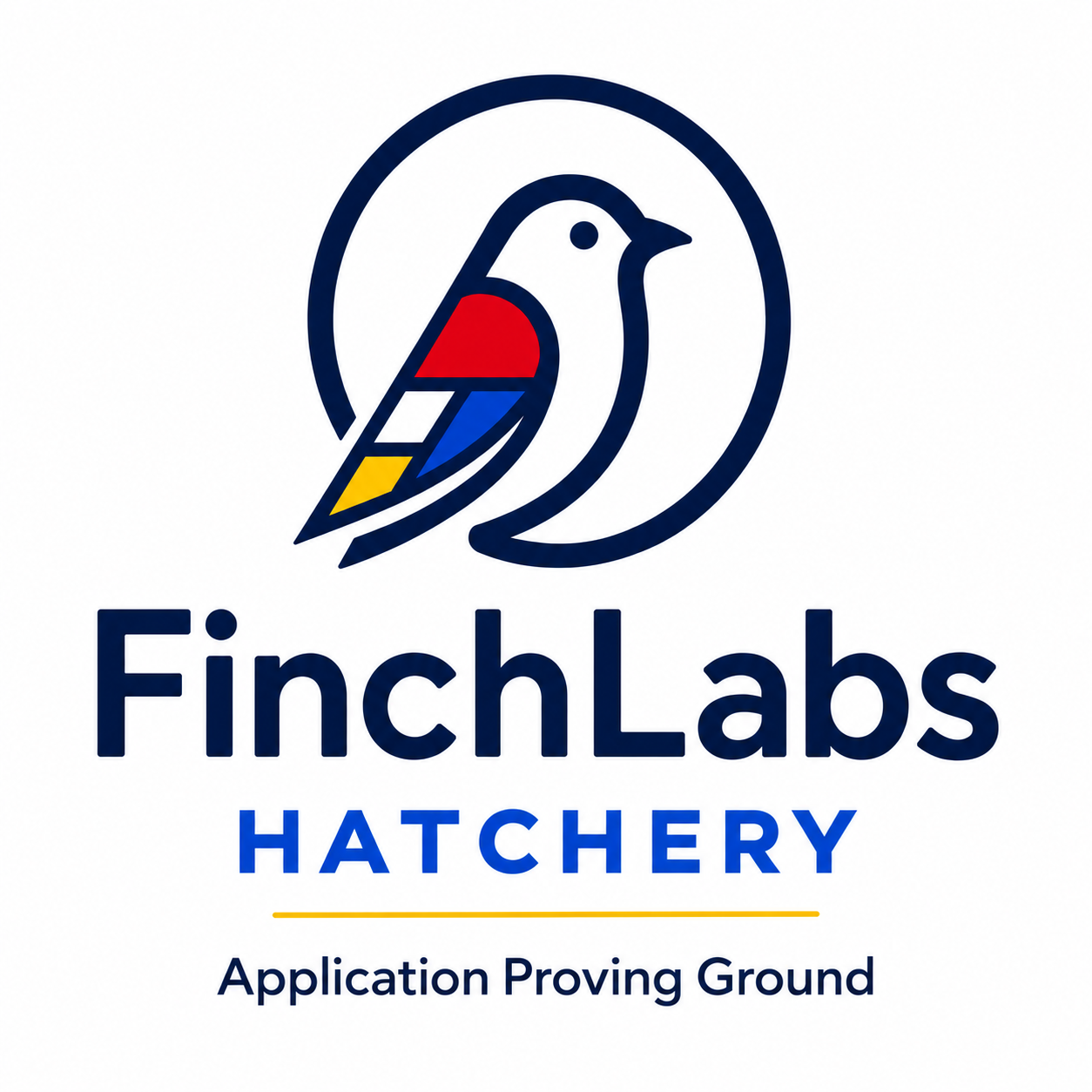 Complete approved FinchLabs Hatchery logo, including product name and tagline