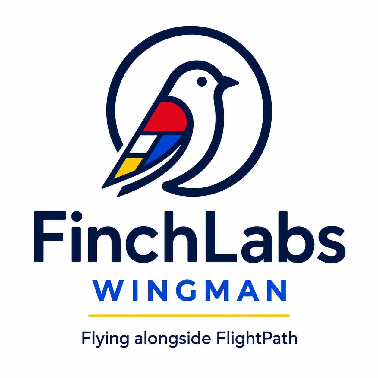 Complete approved FinchLabs Wingman logo, including product name and tagline